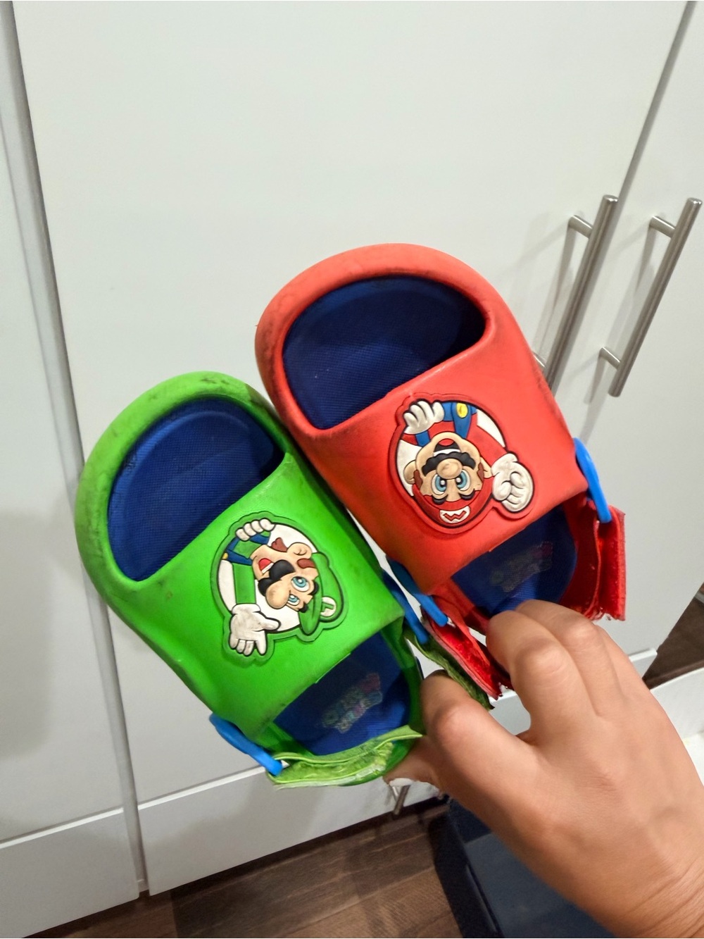 Kids Red and Green Character Slide Sandals